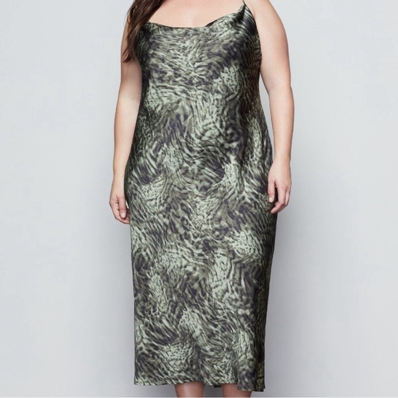 Good American Midi Jungle Print Slip Dress - Picture 1 of 7